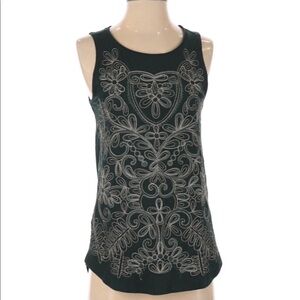 Lucky Brand size xsmall green embroidered boho top